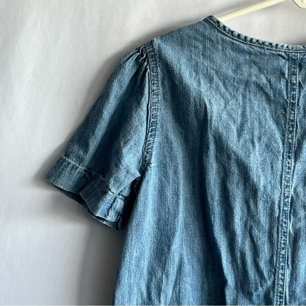 Gap Chambray Short Sleeve Denim Dress